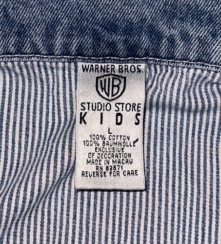 *VTG 1997 Warner Bros Studio Store Kids "LOONEYTUNES" Denim Jean Jacket - Large - Picture 9 of 10