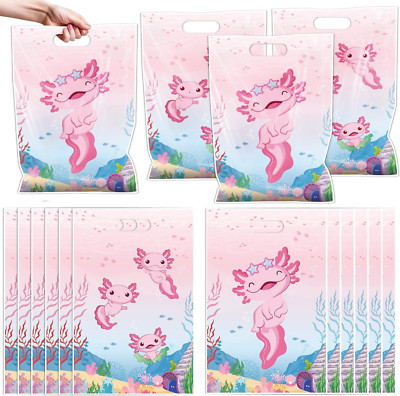 Axolotl Party Favor Bags - 50 Pcs Axolot Goodie Bags for Party Favors, Reusable