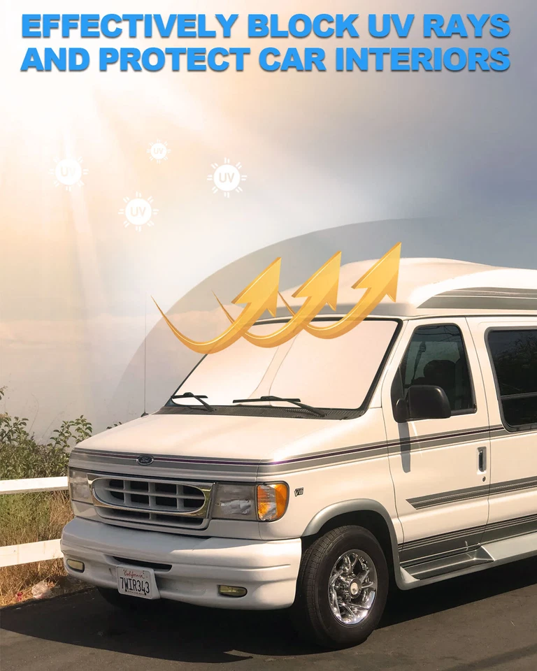 Parabrisas Parasol Para Ford Serie E E-150 E-250 E-350 E450 Van 1992-2025 Foto 3 de 4