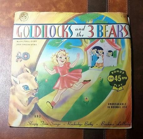 SELTENER VINTAGE 1950ER SCHALLPLATTE 45 RPM KINDER KLASSISCH * GOLDLÖCKER und die 3 BÄREN - Bild 1 von 2