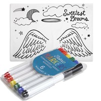 Sweet Dreams Angel Hit The Hay Pillow Case With 6 Pens Kids Love To Color Sweet Dreams Angel Hit The Hay Pillow Case With 6 Pens Kids Love To Color