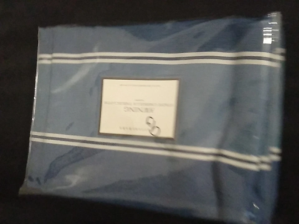 Pottery Barn Nappe Awning Stripe Umbrella Tablecloth Blue 56.5" x 108" Polyester - Image 4 of 4