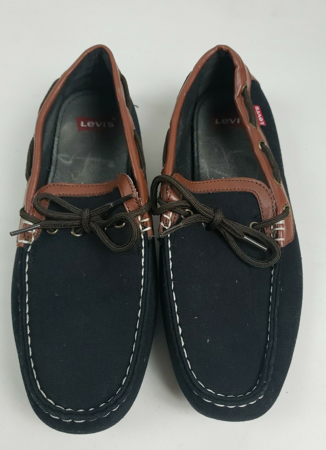 Levis Man Black \u0026 Brown Moccasin Shoes 