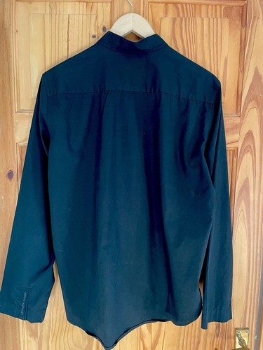 Adolfo Dominguez Black Band Collar Straight Sleeved Shirt Size 4 Size Medium - Picture 2 of 8