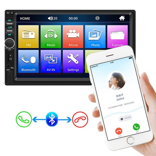 2DIN Radio de coche Bluetooth pantalla táctil 12V reproductor MP5 estéreo 7018B - Foto 10 di 13