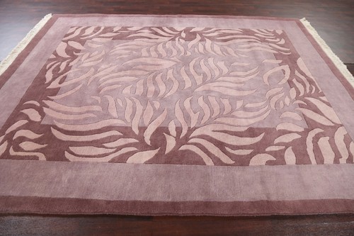 Nature Print Nepalese Oriental Area Rug Hand-knotted Wool Home Decor 8x10 Carpet - Picture 9 of 12