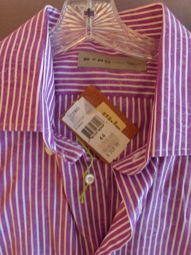 Etro Herren Langarm Größe 44 lila Paisley 100 % Kinderbett Standard Manschette neu mit Etikett UVP $ 315 - Bild 6 von 10