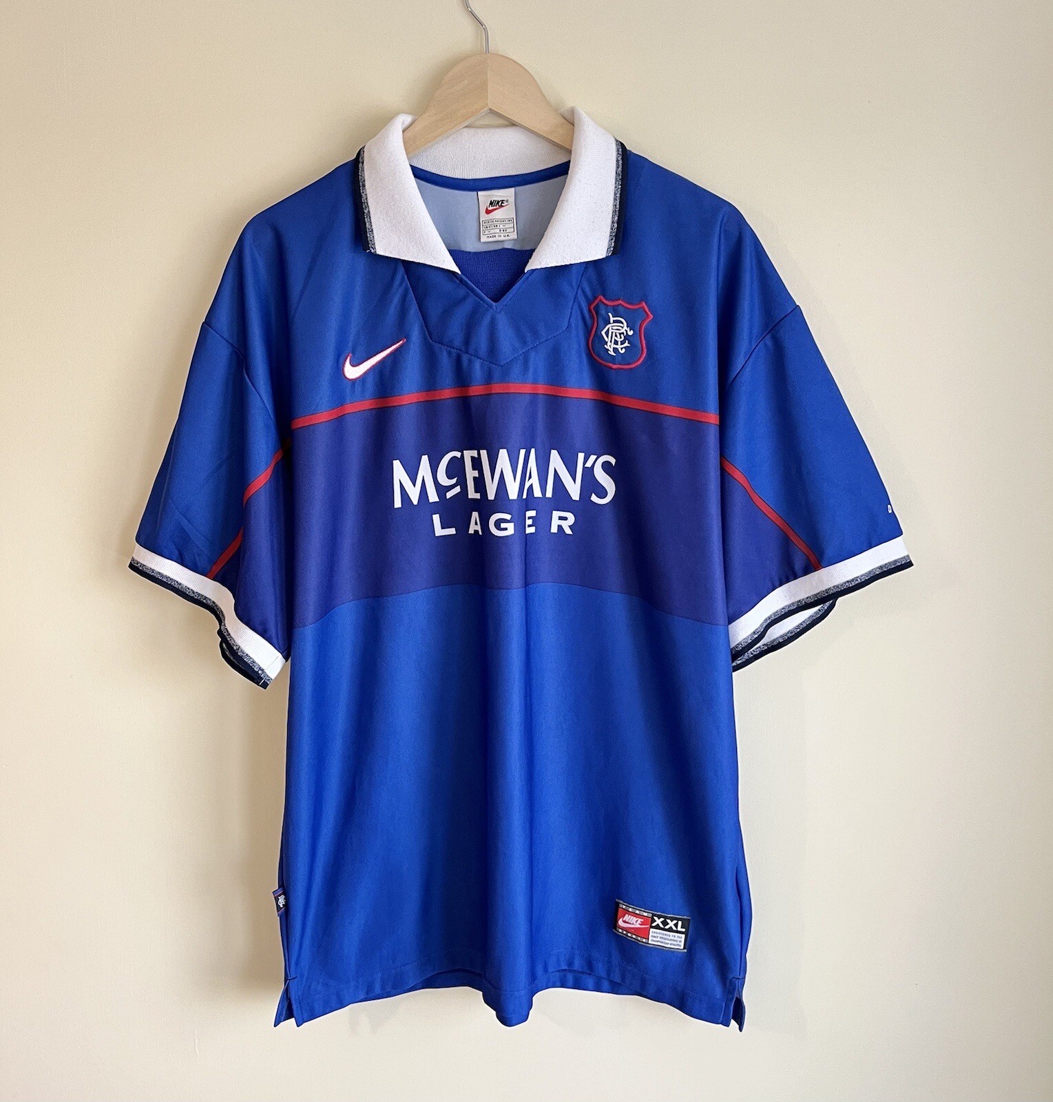 Rangers Glasgow 1997/1998/1999 Original Vintage Home Shirt Jersey Nike Size  2XL
