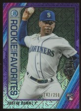 Justin Dunn 2020 Bowman Mega Box Mojo Purple Refractor RC /250 Rookie Card SP