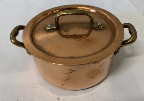 Marmite Ancienne En Cuivre étamée – XIXe, Avec Couvercle, Anse, Diamètre 30 Cm