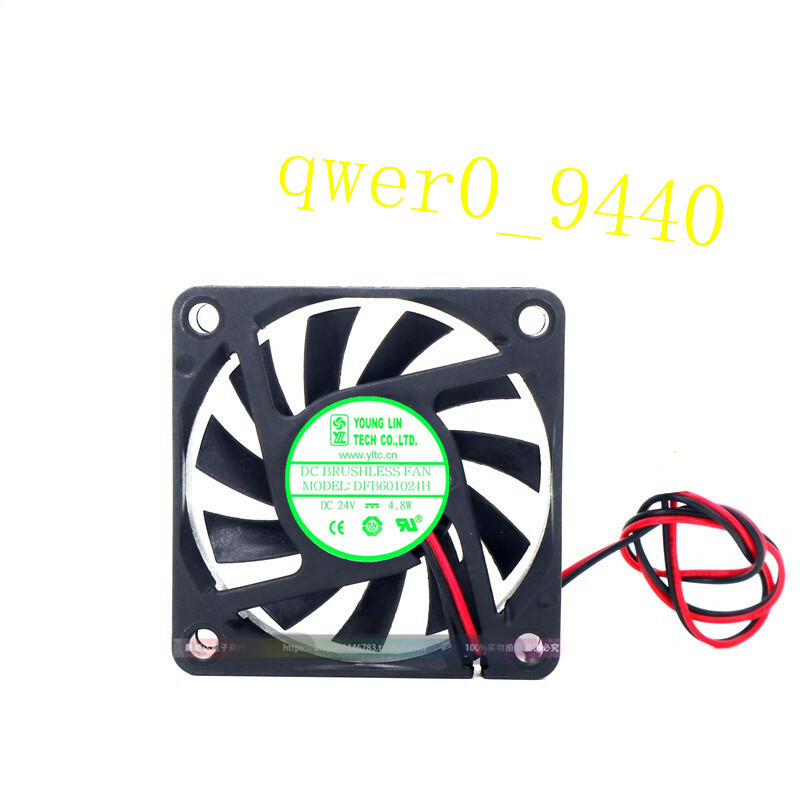 1Pcs YOUNG LIN DFB601024H 6CM 24V 4.8W Ultra-thin Cooling Fan 2 