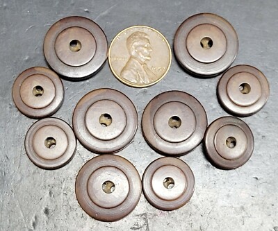 Lot Of Vintage Buttons Brown Bullseye Style Fashion Restore DIY Maker