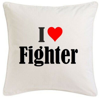 KISSENBEZUG I LOVE FIGHTER 40CMX40CM AUS MIKROFASER