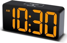 Small Digital Alarm Clock for Bedroom, Large Big Numbers Display with Brightness