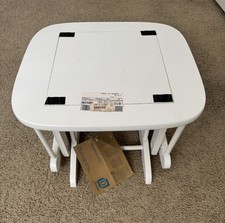 Glider Motion White Wood Nursery Ottoman Footstool Baby Rocker Gliding Stool