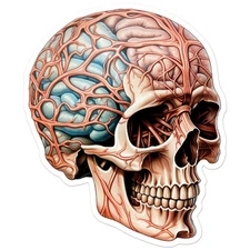 Skull Brain - Vinyl Decal Sticker - Car Window Laptop - ebn9719