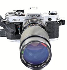 Vintage Canon AE 1 35mm SLR Camera Telesor 80 200mm Lens Parts Repair As Is