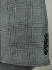 Ralph Lauren Blazer Mens 42R Gray Plaid Check Sport Coat Jacket Two Button Rayon