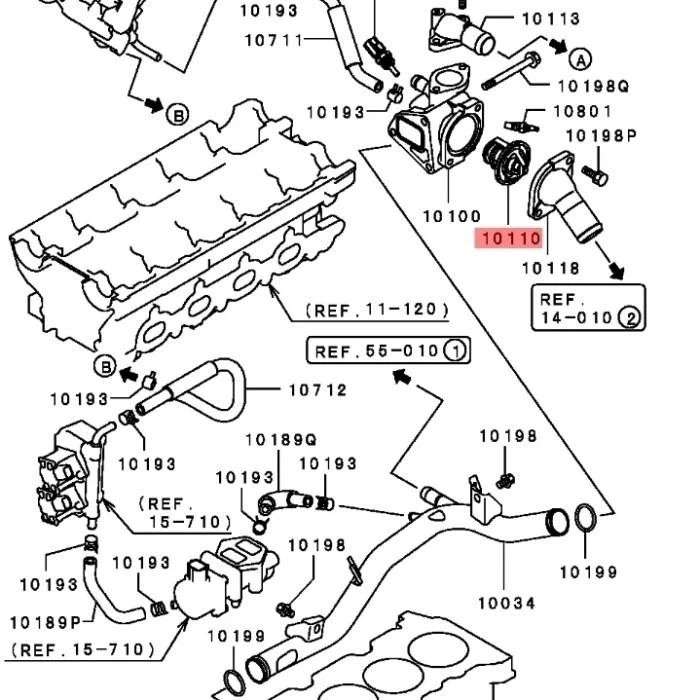 Mitsubishi Galant Legnum VR 4 6A13 TT 2.5L Turbo Thermostat MD337408 Japan Foto 3 de 3