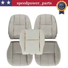 For 07-2014 GMC Sierra 1500 Driver Passenger Top Bottom Seat Cover Gray Foam