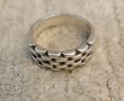 Vintage, Sterling Silver, Chain Ring, Chain Band, Size 8.5, 5.2 Grams