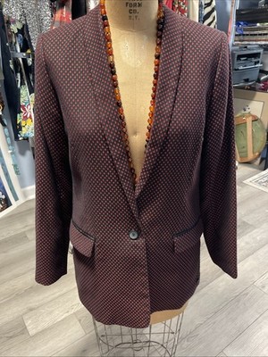 Scotch & Soda Women s Black and Red stars one button Blazer Sz 1