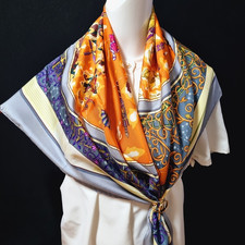 RARE VINTAGE HERMES Silk Scarf "www hermes com" Carre 90 Duty-free US