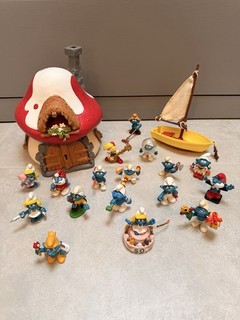 Schleich Peyo 17 Schlümpfe Sammlung Haus Boot Schlumpf Schlumpfine