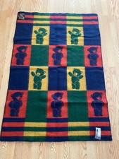 NEW WITH TAG Vintage Roros Tweed Norway Wool Blanket Teddy Baby Blanket 36 x52"