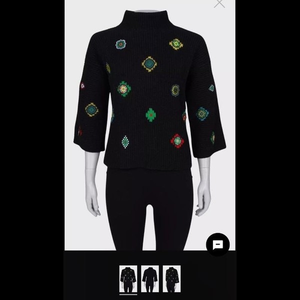 Women Kenzo Sweater Black Wool 36 / S / 44 #9X4H