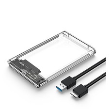 Transparent White HDD Case for Hard Box 2.5 Inch HDD Enclosure to USB 3.06043