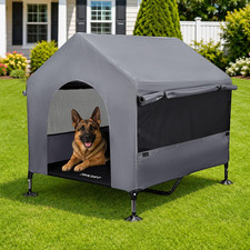 42" Large Dog House Outdoor Indoor Elevated Dog Cot Tent Shade