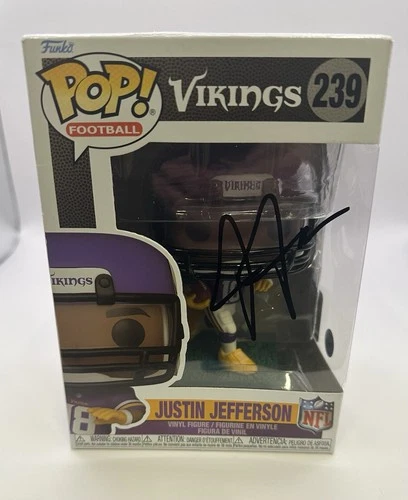 Justin Jefferson Signed Vikings Football Funko Pop #239 - Revolution Certified