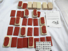 new Stampin Up WELL-WORN 2" Alphabet Wood Mounted Rubber Stamps set of 28 rustic