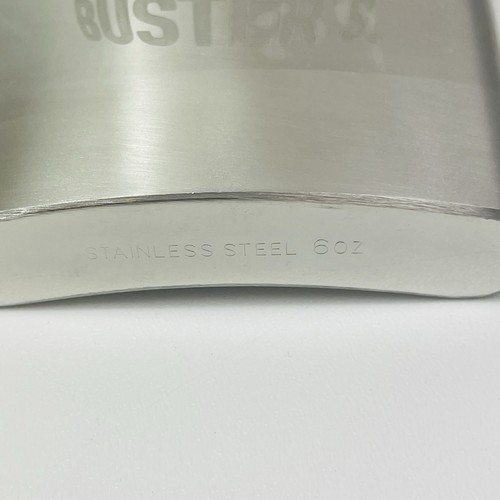 Dave and Busters Stainless Pocket Whiskey Hip Flask W attached Screw on Lid - Picture 2 of 7