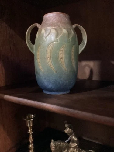 Roseville Falline Blue 1933 Vintage Arts And Crafts Pottery Ceramic Vase 643-6