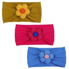 3 Pcs Baby Flower Headbands Baby Girls Nylon Headbands Soft Hairbands Hair Ac...