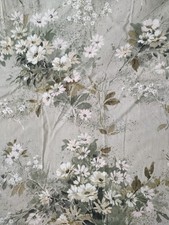 Vintage Floral  Curtains 70s Country Cottage Chintz pale green W90 D70"