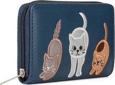 Womens Wallet Faux Leather Ladies Zip Purse RFID Card Coin Holder Italian Design