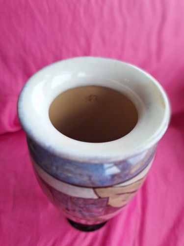 Vaso secessionista Royal Doulton Maud Bowden viola verde nero 10,5" - Foto 13 di 24