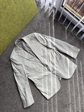 M&S Autograph tailored Performance suit jacket Blazer Verdigris Linen Blend XL