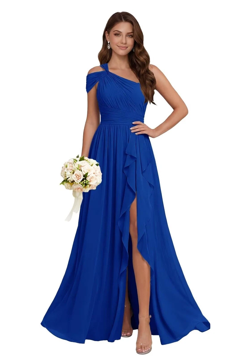 royal blue chiffon bridesmaid dress products for sale