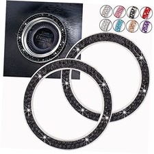 Bling Car Crystal Rhinestone Ring Emblem Sticker, Car Interior H-dark Black