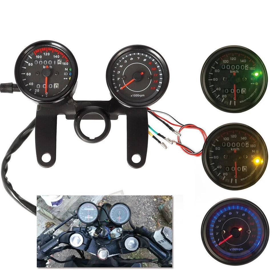 For Honda Yamaha Kawasaki Motorcycle Speedometer Tachometer Odometer Tacho Gauge - Image 2 of 4