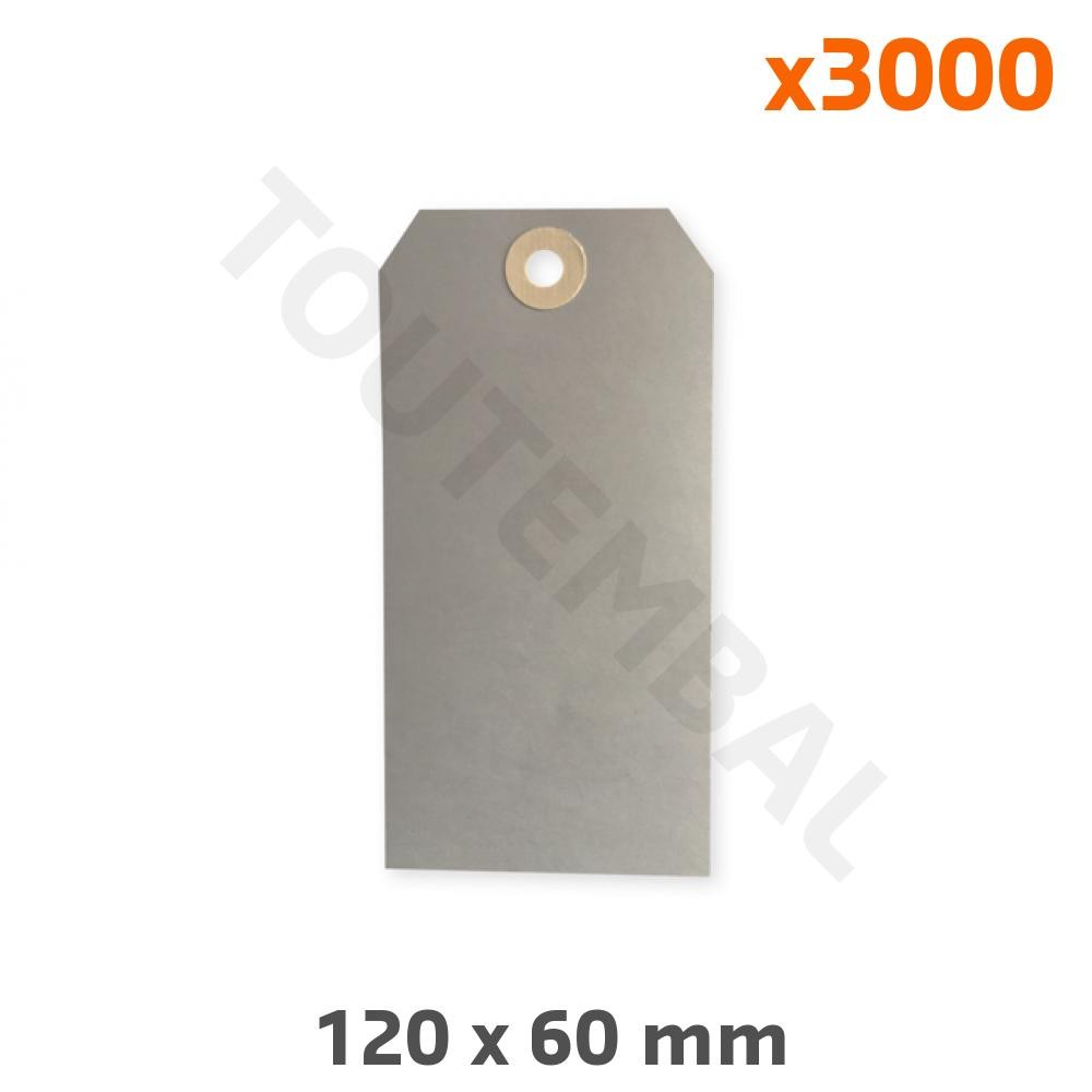 Étiquette américaine grise 120x60 mm en carton rigide pour colis professionnels (Lot de 3000)