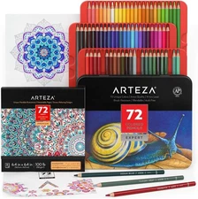 Arteza Mandala Coloring Art Set, 72 Colored Pencils, 6.4 x Inches... 
