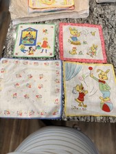 Vintage Lot 4 Children's Hankies Handkerchiefs- Clown/Circus