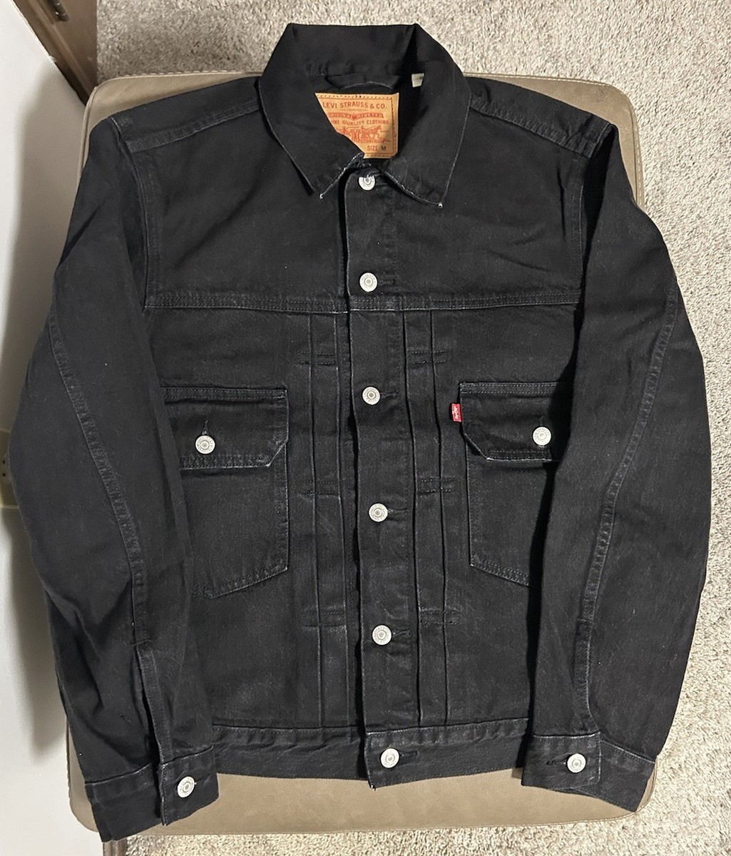 🔥LEVI'S Type II Trucker Jacket BlackXBlack M Denim Tears Limited