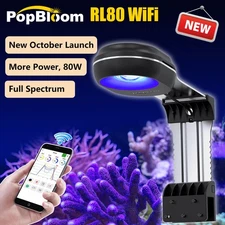 PopBloom RL80 WiFi 80W LED Aquarium Reef Light Full Spectrum Saltwater Fish Tank