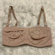 Wacoal 32DD Bra Tan Halo Lace Strapless 65449 Underwire Straps Included